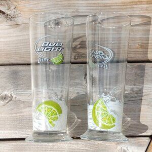 Attractive Bud Light Lime Glasses PAIR